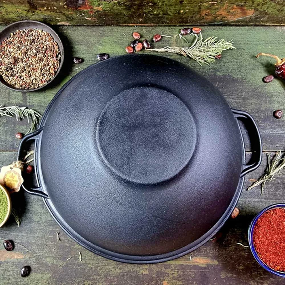 Maysternya KAZANAS WOK 15 l su ketaus dangčiu keptuvė