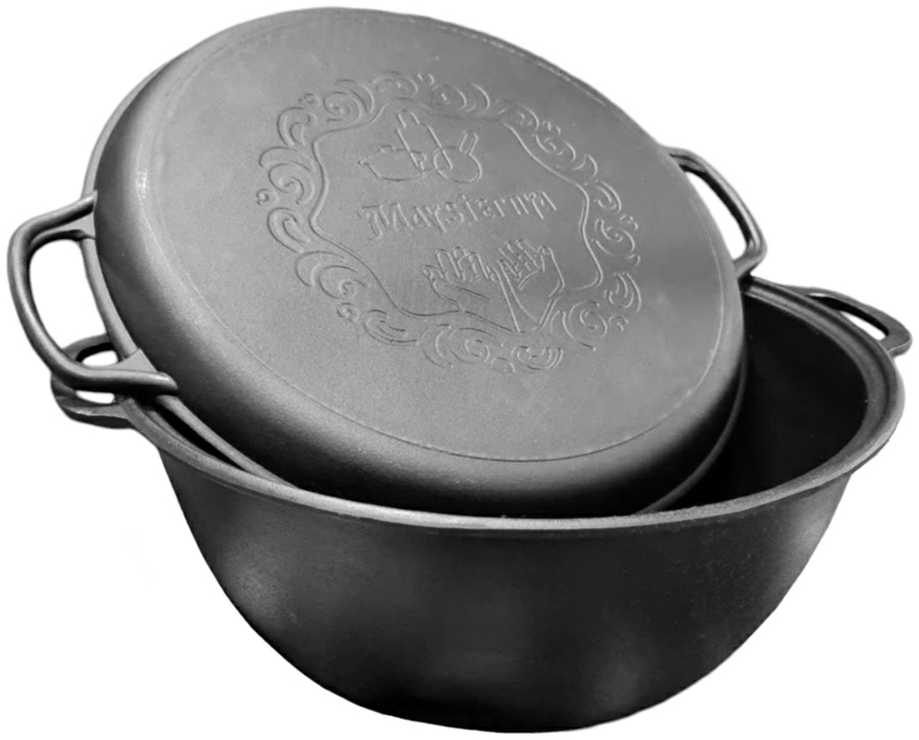 Maysternya KAZANAS WOK 8L su GRILL ketaus dangčiu keptuvė | T405CPGr