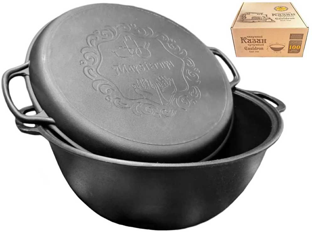 Maysternya KAZANAS WOK 8L su GRILL ketaus dangčiu keptuvė | T405CPGr