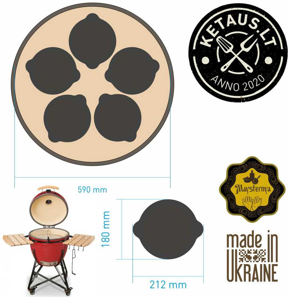 Ketaus WOK kazanas 8L ir 5 ketaus lėkštės «MAYSTERNYA»