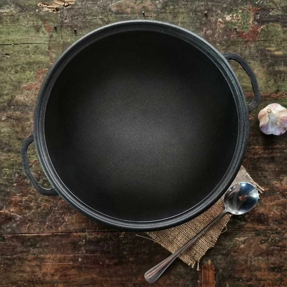 Maysternya Ketaus KAZANAS WOK 8L su ketaus dangčiu keptuvė | T405CP