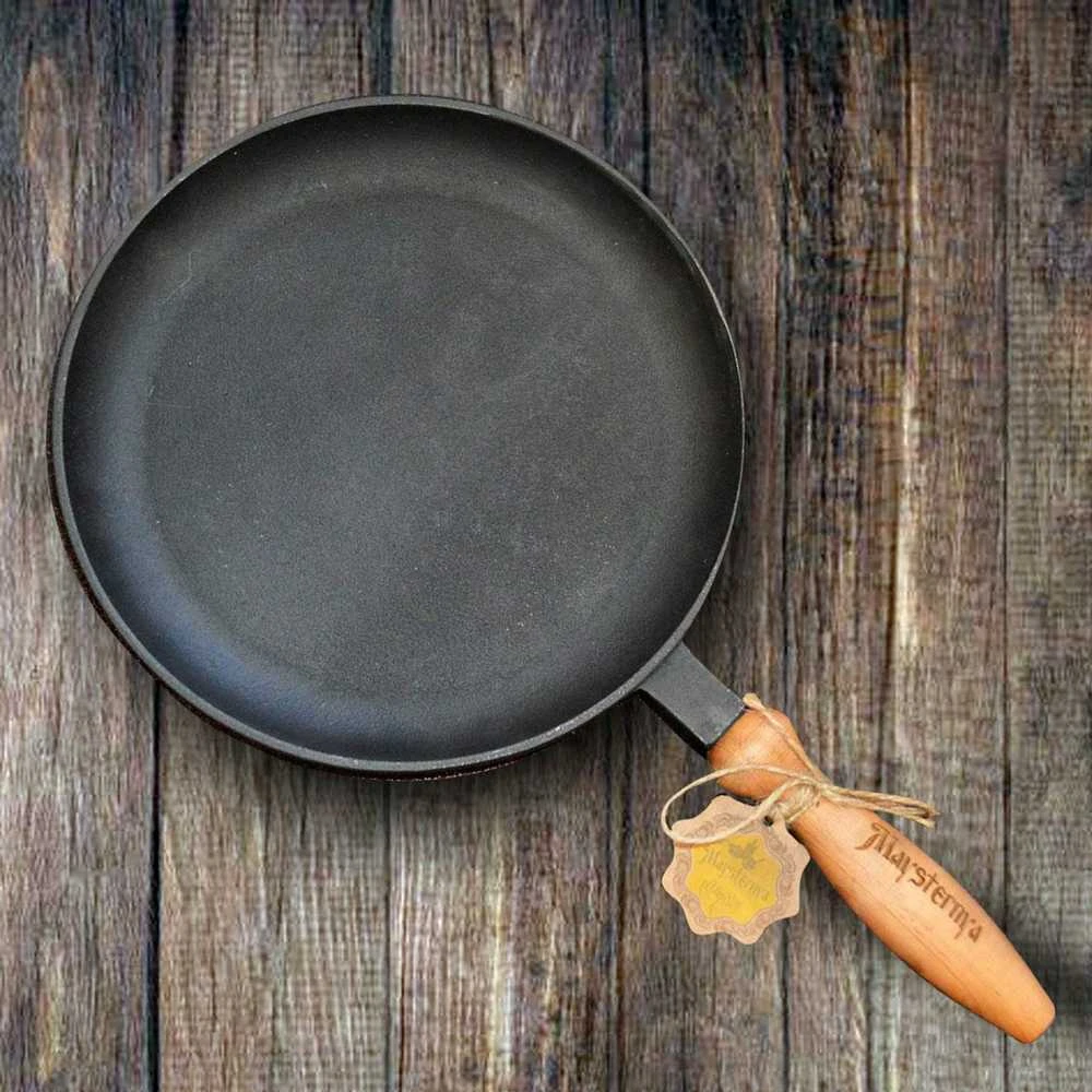 Maysternya Ketaus keptuvė blynams 22x2,5 cm su nuimama medine rankena | T220-25