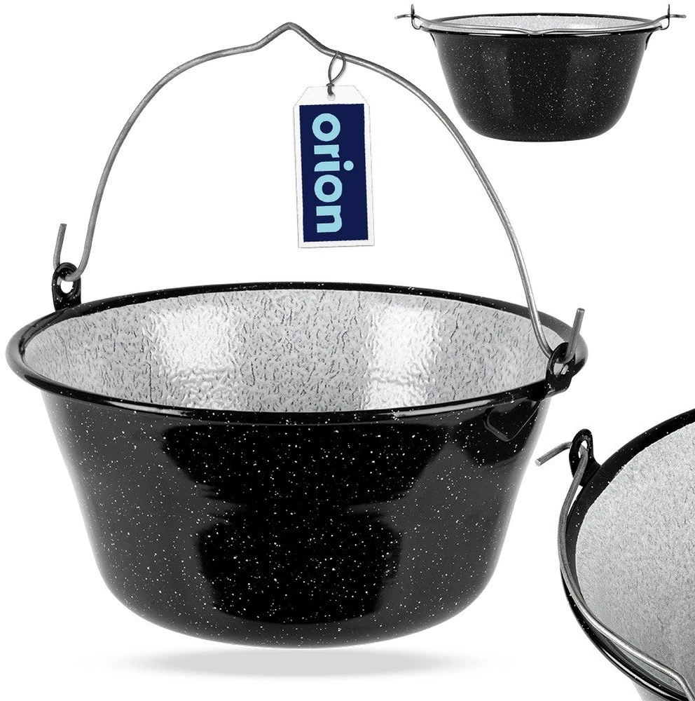 Orion Emaliuotas vengriškas kazanas 7.5L gaminimui ant laužo ir grilio