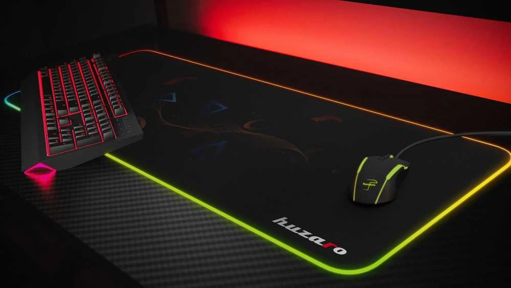 Pelės kilimėlis Huzaro RGB, Juodos spalvos