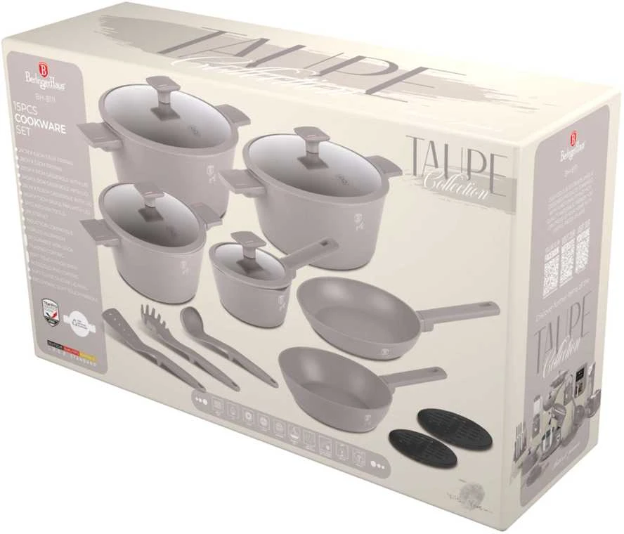 Puodų komplektas (15 dalių) Berlinger Haus BH-8111 Taupe Collection