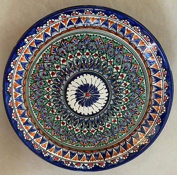 Rištan Leganas (uzbekiška keraminė rankų darbo lėkštė) Ø38 cm L6