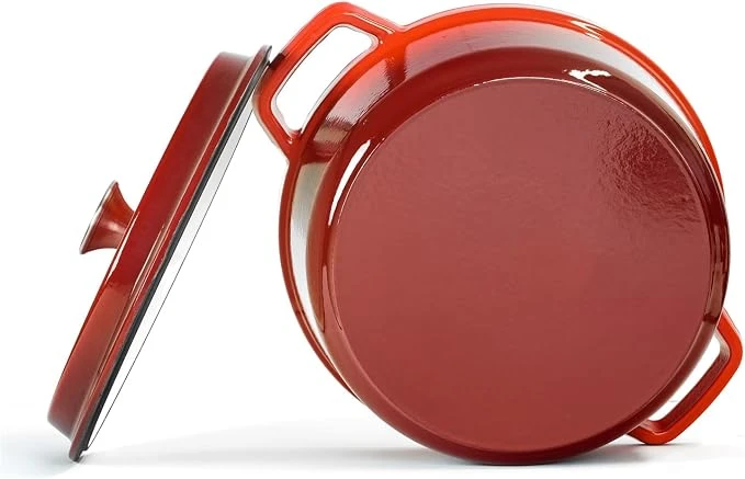 Sahara Ketaus puodas 6L, raudonas, su dangčiu, emaliuotas