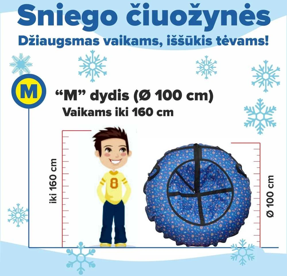 SnowTube Pripučiama sniego čiuožynė Ø100 cm «SMILE»