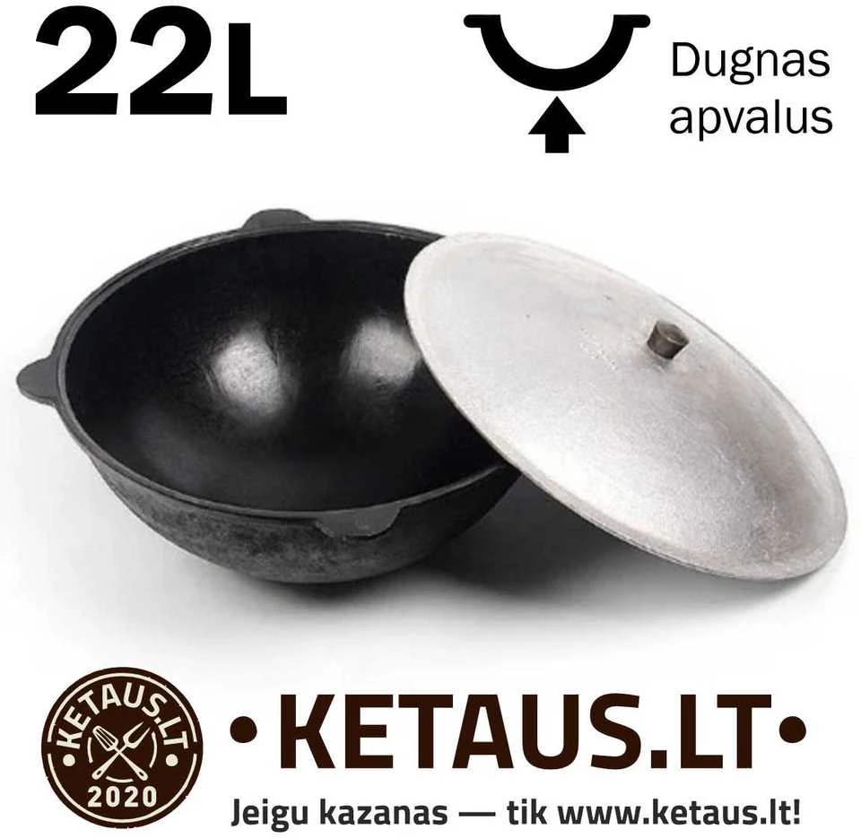 Užbekiškas kazanas 22L (Namangan) apvalus dugnas