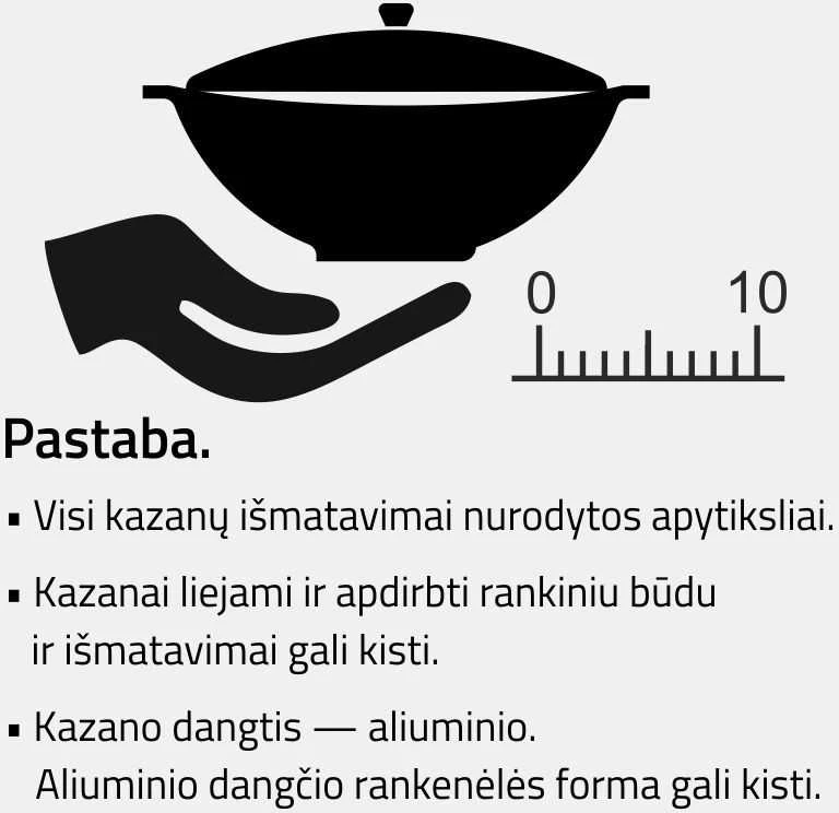 Uzbekiškas poliruotas kazanas 10L (Namangan | plokščias dugnas) +Ketaus dangtis-keptuvė +Leganas 38 cm + 46cm kiaurasamtis