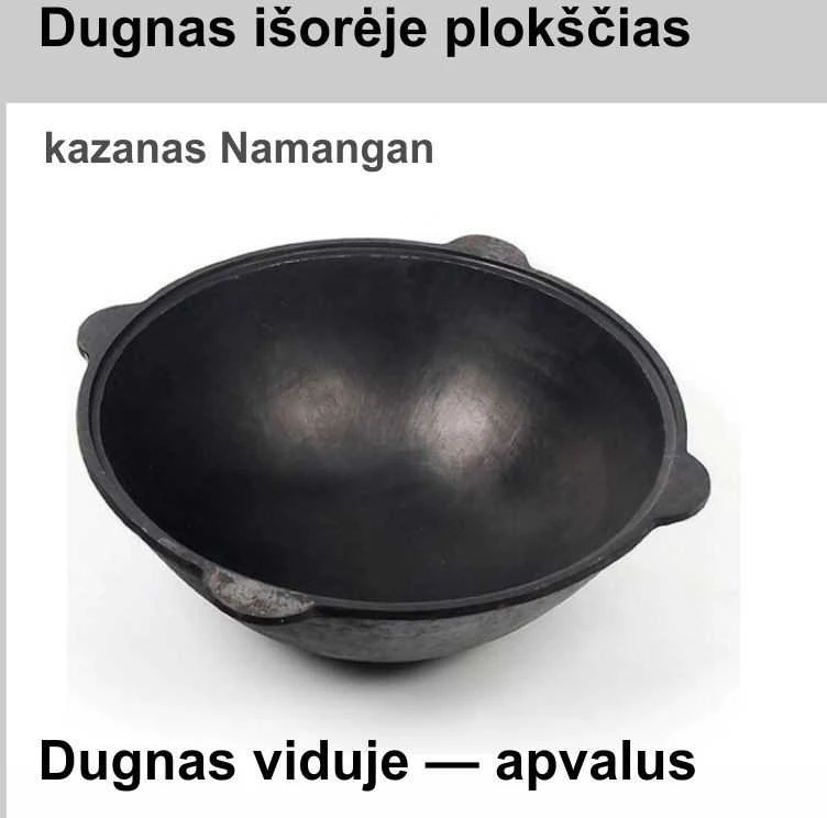 Uzbekiškas poliruotas kazanas 12l (Namangan) su ketaus dangčiu-keptuvė