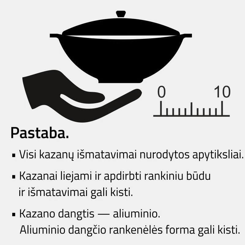Uzbekiškas poliruotas kazanas 16L (Namangan) su ketaus dangčiu-keptuve | apvalus dugnas