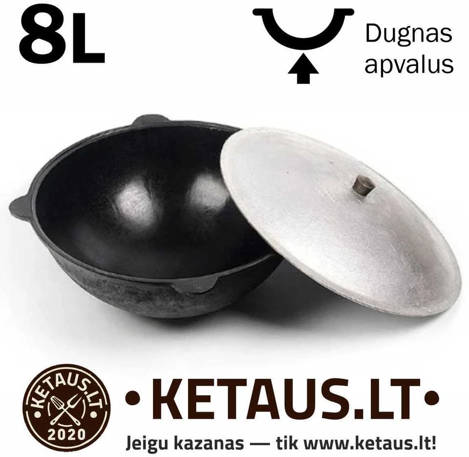 Uzbekiškas poliruotas kazanas 8l (Namangan) apvalus dugnas