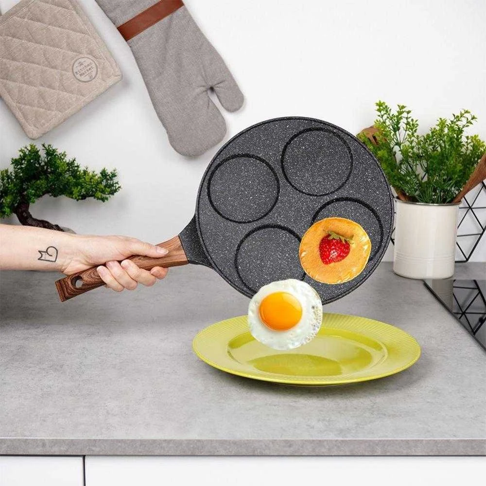 Vilde Keptuvė kiaušiniams granitinė neprideganti Juodas&WOOD 26 cm