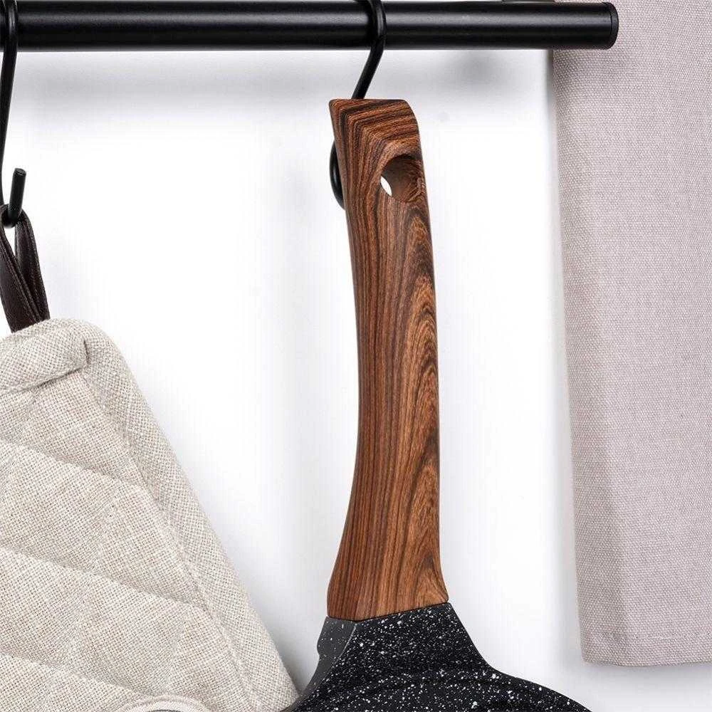 Vilde Keptuvė kiaušiniams granitinė neprideganti Juodas&WOOD 26 cm