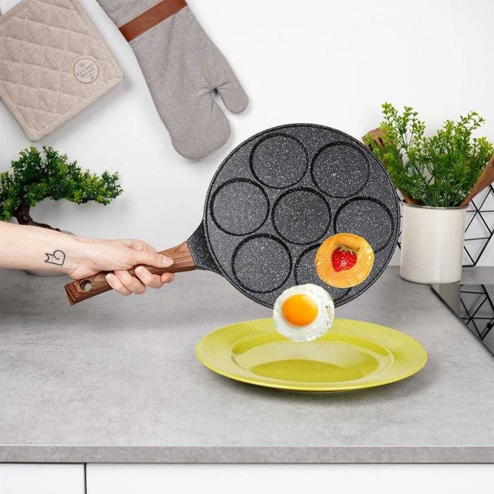 Vilde Keptuvė kiaušiniams granitinė neprideganti Juodas&WOOD 26 cm