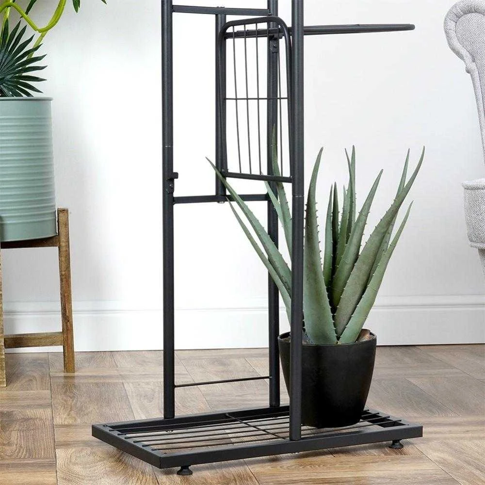 Vilde Juoda metalinis gėlių stovas 4 pakopų 80 cm