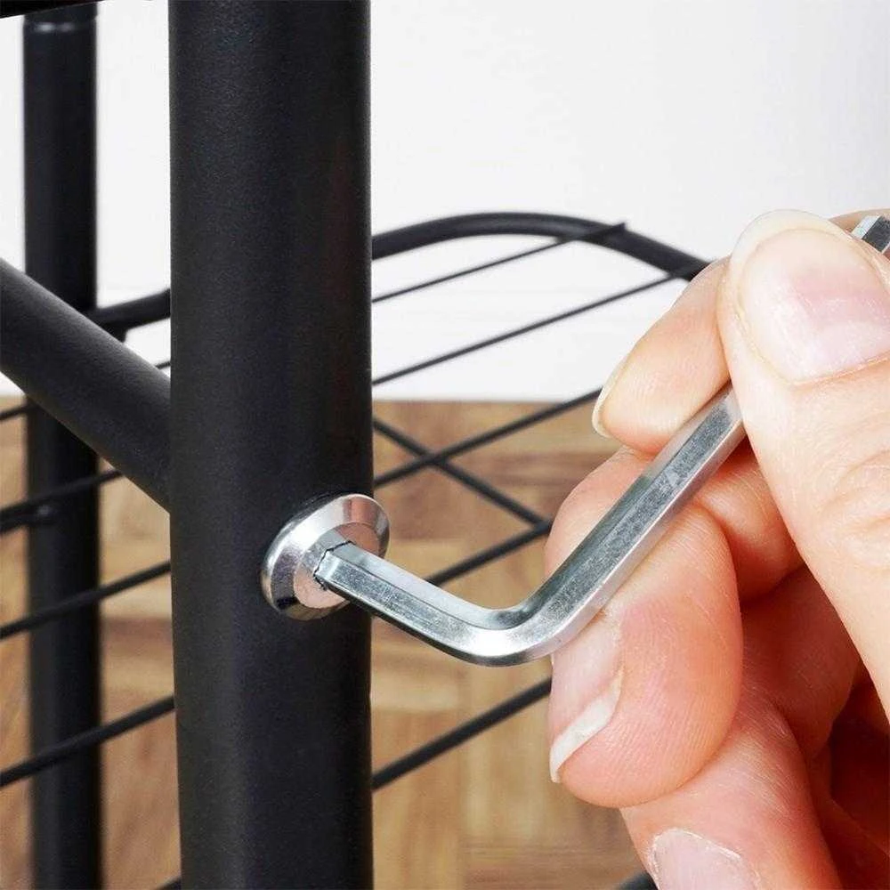 Vilde Juoda metalinis gėlių stovas 4 pakopų 80 cm
