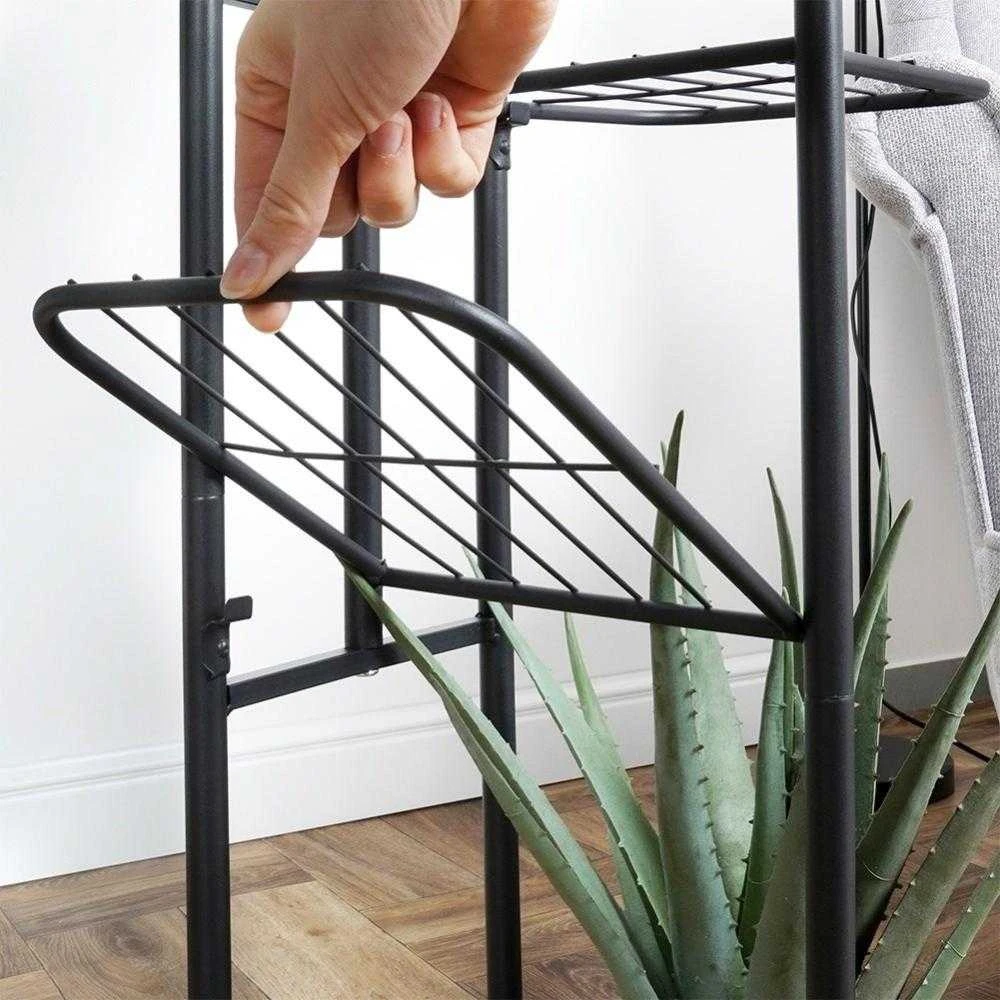 Vilde Juoda metalinis gėlių stovas 4 pakopų 80 cm