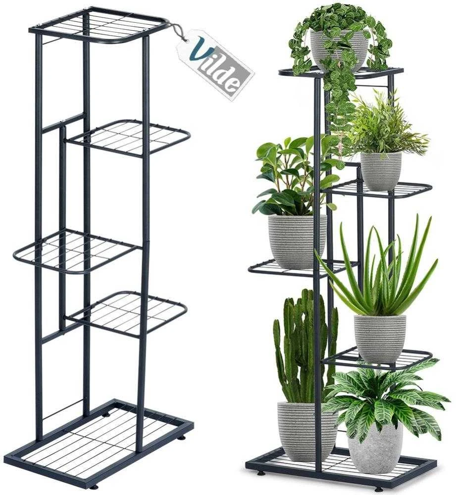 Vilde Juoda metalinis gėlių stovas 5 pakopų 96 cm