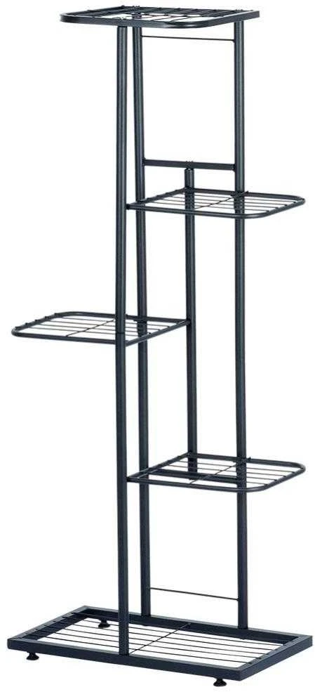 Vilde Juoda metalinis gėlių stovas 5 pakopų 96 cm