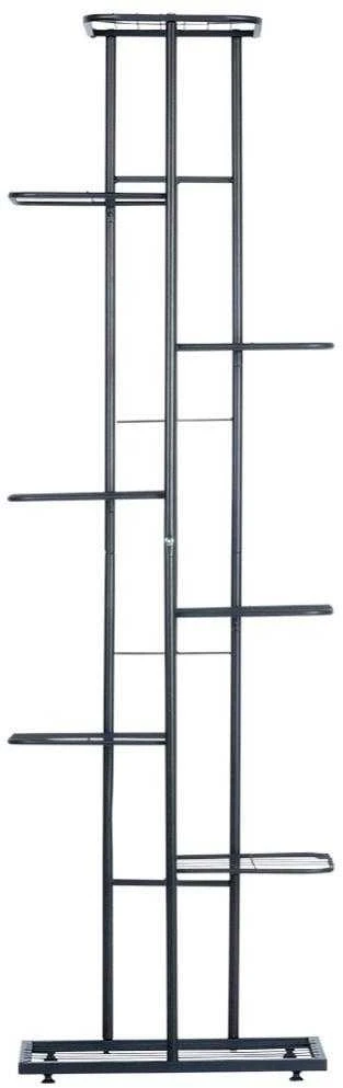 Vilde Juoda 8 pakopų metalinis gėlių stovas 142cm