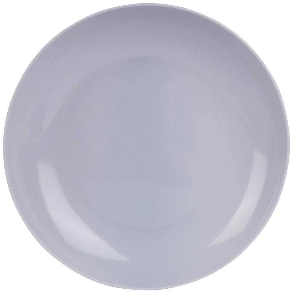 Šviesiai pilka plastikinė pikniko lėkštė