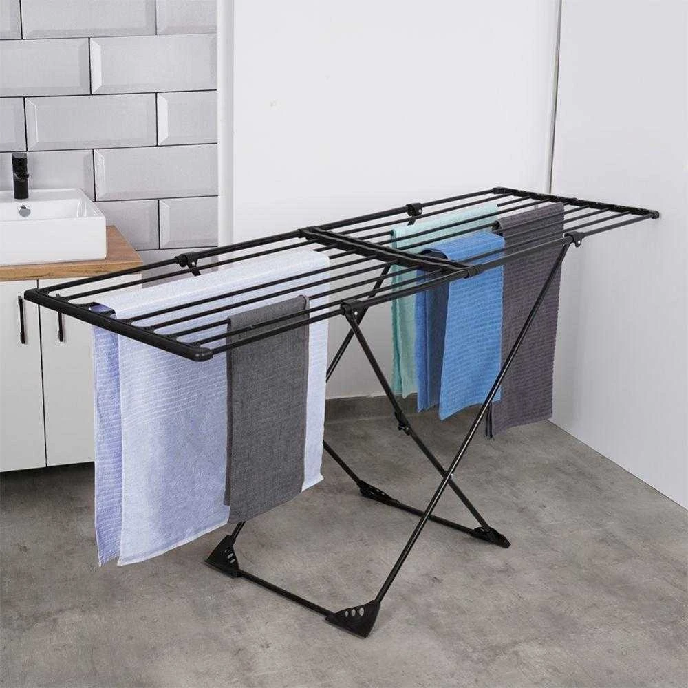 Vilde Skalbinių džiovykla metalinė juoda pailginama XXL 110-189 cm