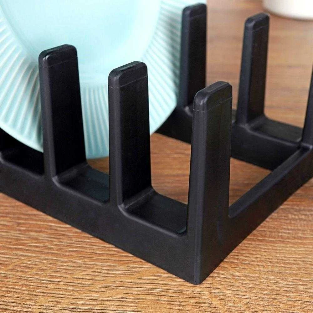 Storage Solutions Vilde Juoda dangčio ir lėkščių stovas 28x15x9 cm