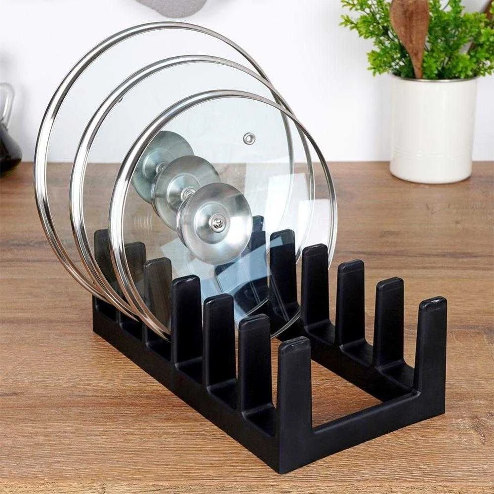 Storage Solutions Vilde Juoda dangčio ir lėkščių stovas 28x15x9 cm