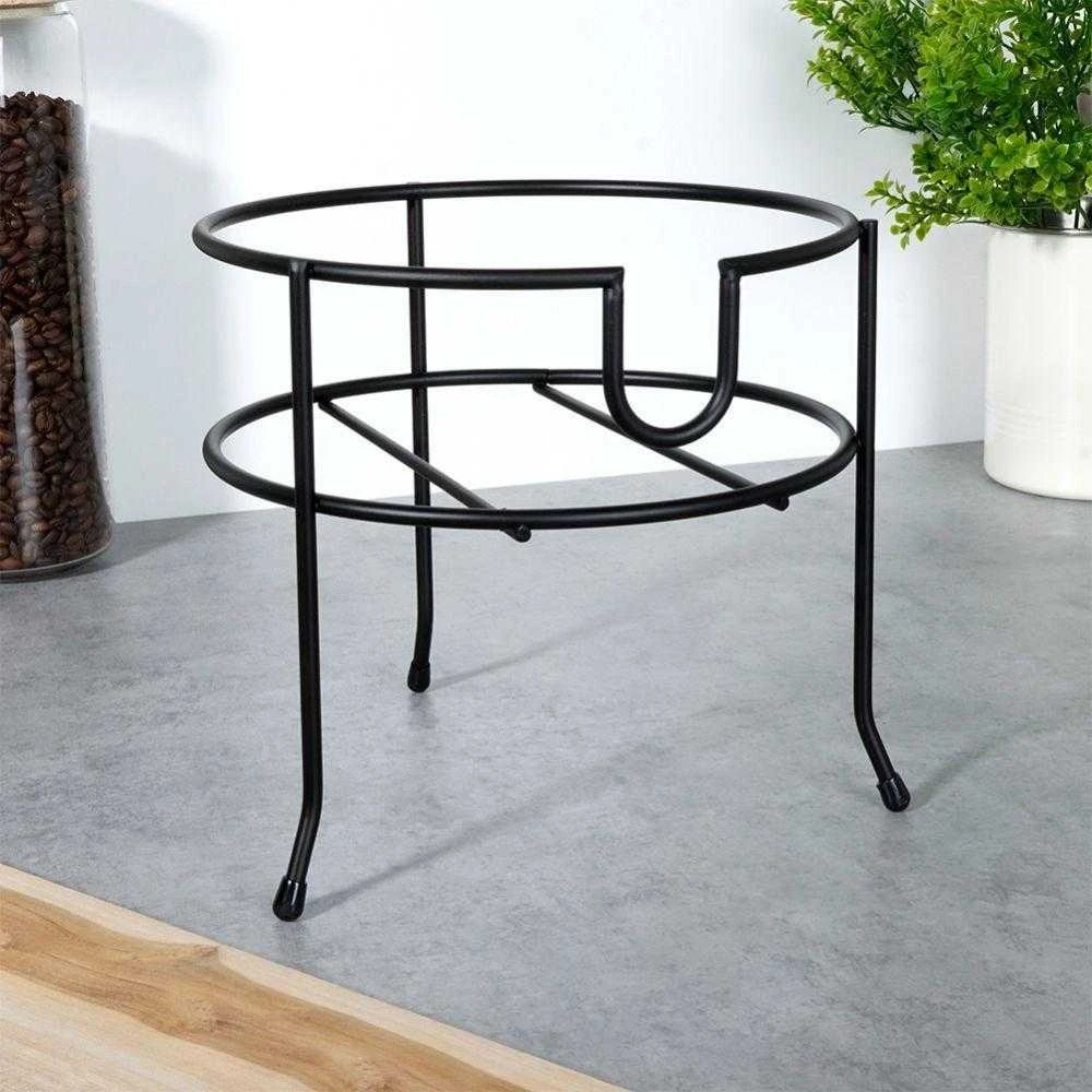 Vilde stiklainio stovas su metaliniu čiaupu, juodas, 20 cm