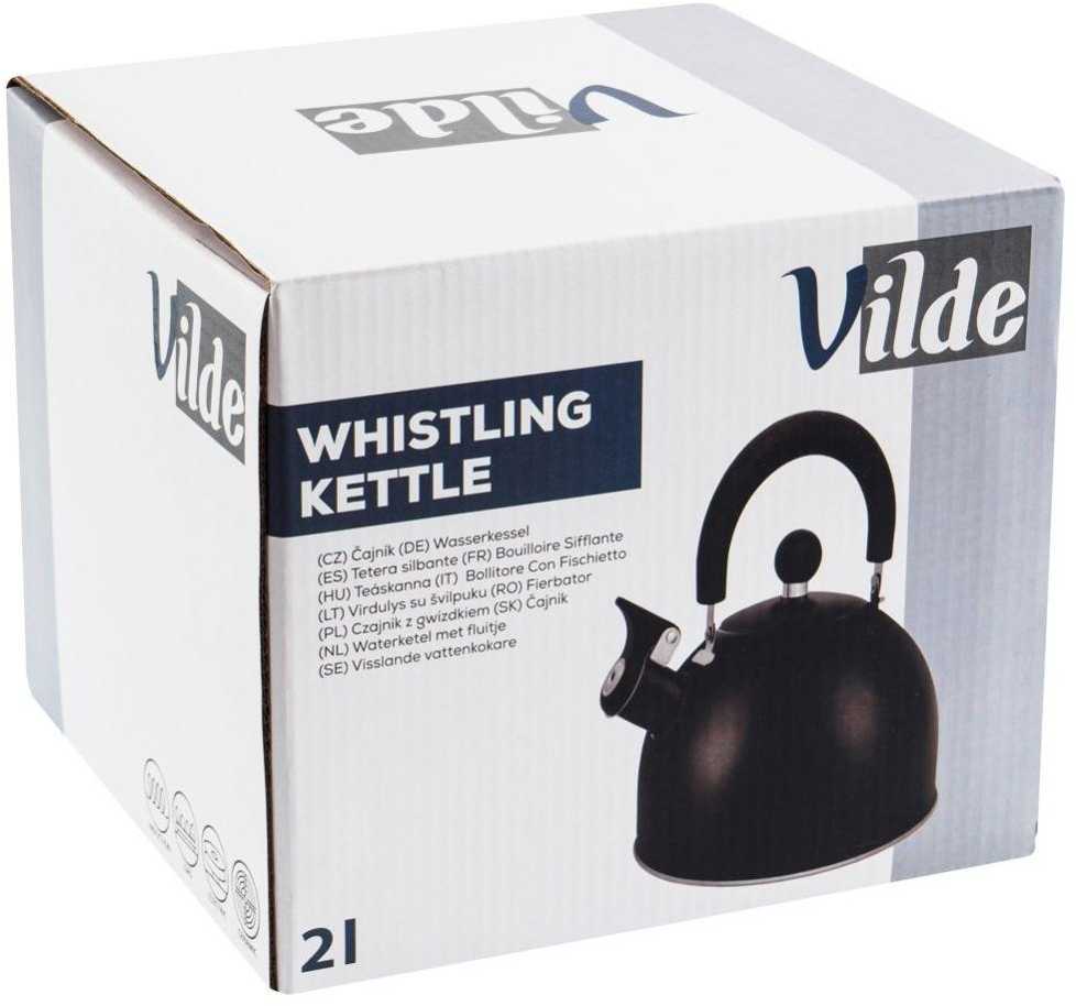 Vilde Virdulys su švilpuku plienas juoda 2 l