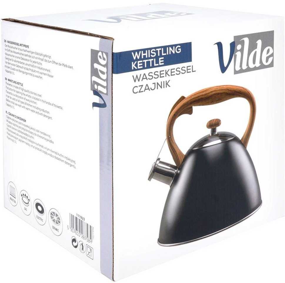 Vilde Virdulys su švilpuku plienas juoda 3 l