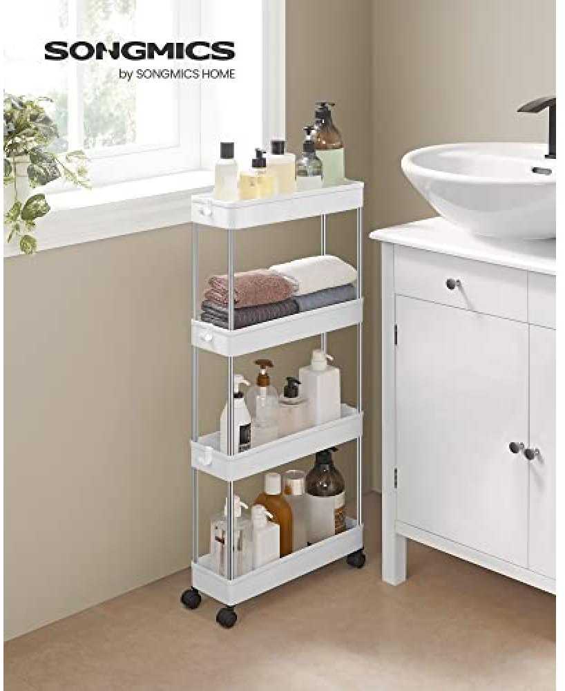 Top Lentyna ant ratukų Songmics KSC08WT, voniai ir virtuvei, balta, 40x14x86 cm