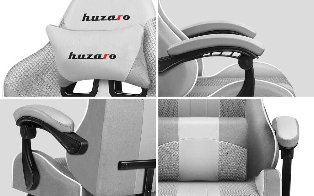 Žaidimų kėdė Huzaro Force 4.7, Baltos/Pilkos spalvos