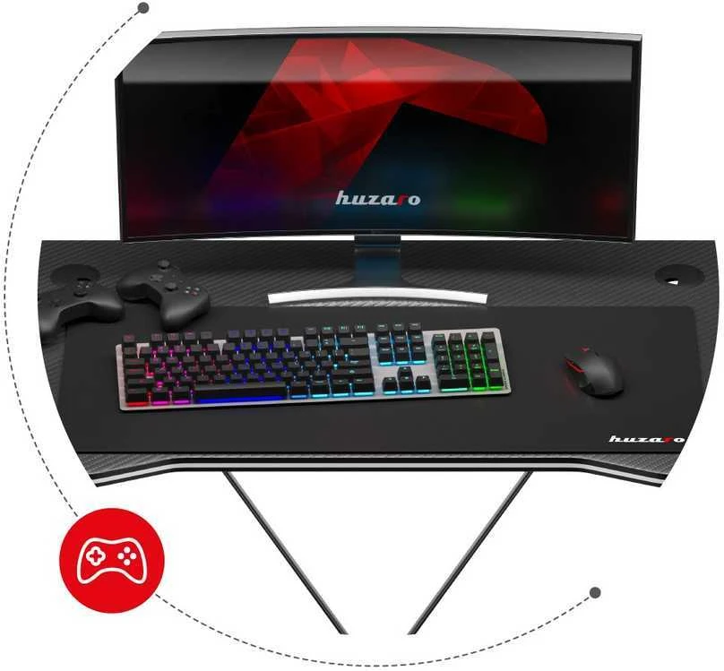 Žaidimų stalas Huzaro Hero 1.4, Juodas