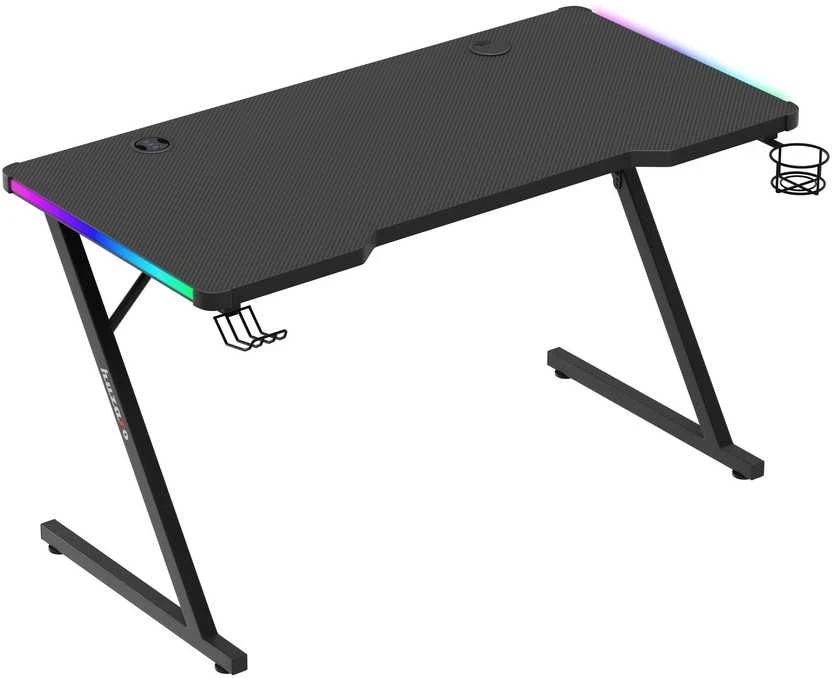 Žaidimų stalas Huzaro Hero 2.5 RGB, Juodas