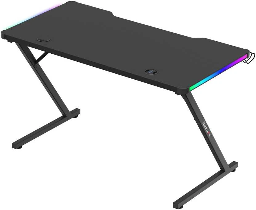 Žaidimų stalas Huzaro Hero 2.5 RGB, Juodas