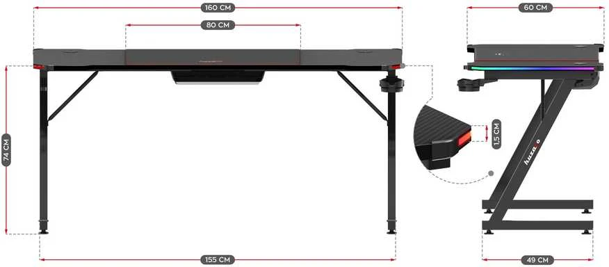 Huzaro Hero 4.8 RGB žaidimų stalas
