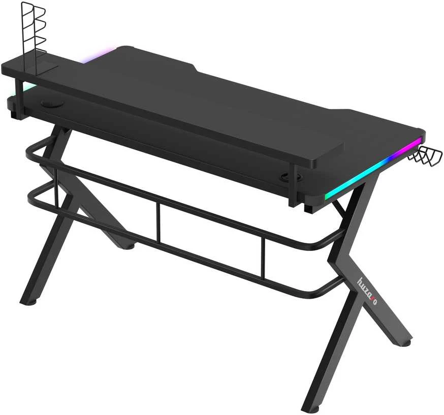 Žaidimų stalas Huzaro Hero 5.0 RGB, Juodos spalvos