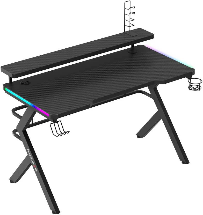 Žaidimų stalas Huzaro Hero 5.0 RGB, Juodos spalvos
