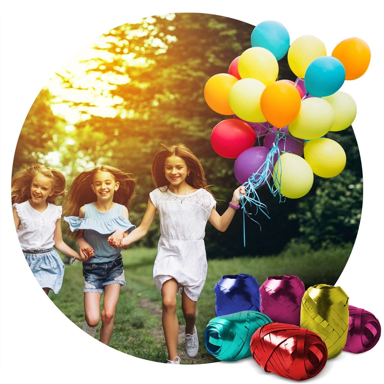 Ricokids 0,42m3 helio cilindras su balionais ir juostele