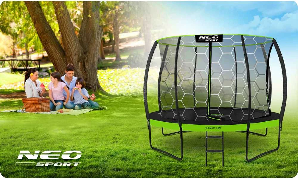 10 pėdų / 312 cm profiliuotas sodo batutas su Neo-Sport vidiniu tinkleliu