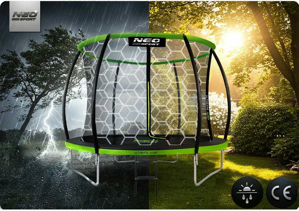 10 pėdų / 312 cm profiliuotas sodo batutas su Neo-Sport vidiniu tinkleliu