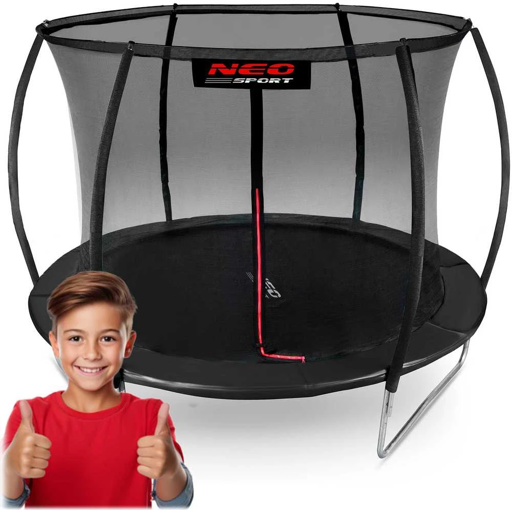 10 pėdų / 312 cm profiliuotas sodo batutas su vidiniu tinklu „Neo-Sport“