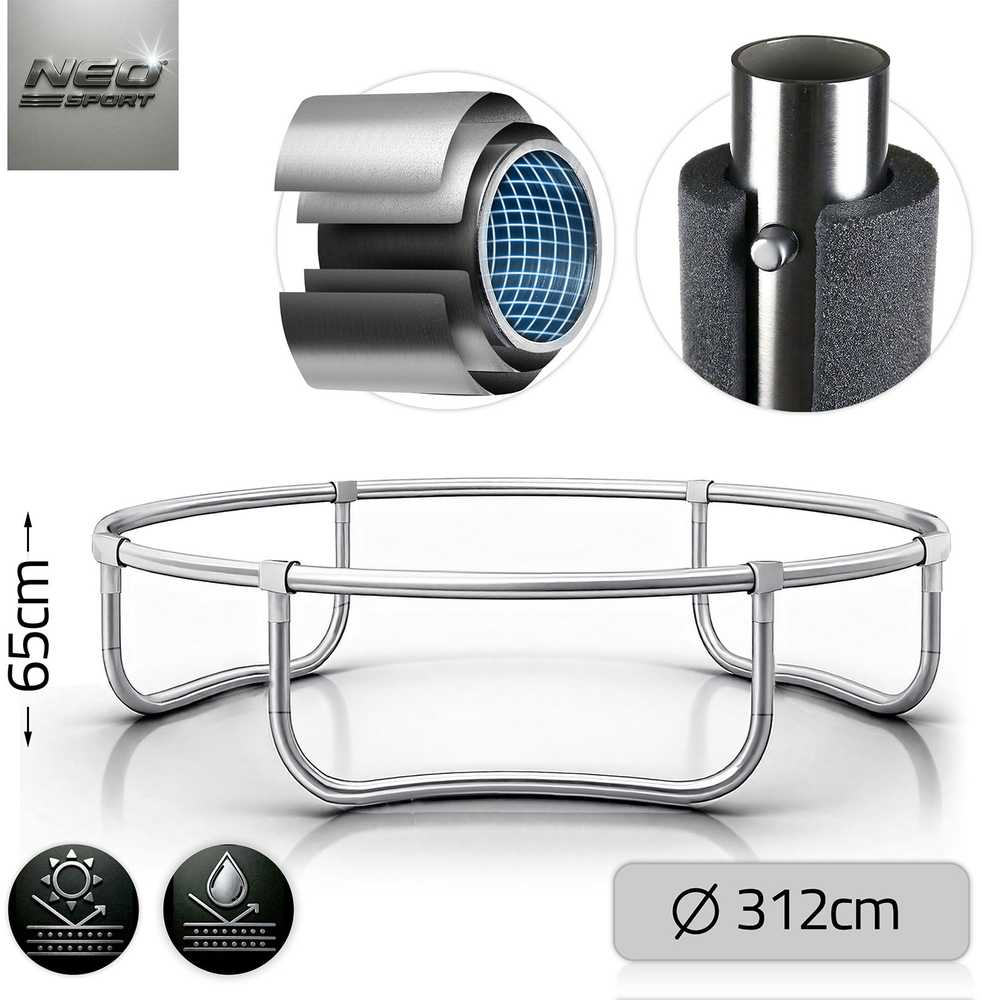 10 pėdų / 312 cm profiliuotas sodo batutas su Neo-Sport vidiniu tinkleliu