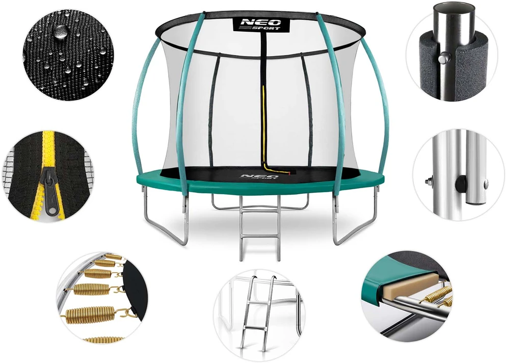 10 pėdų / 312 cm profiliuotas sodo batutas su Neo-Sport vidiniu tinkleliu