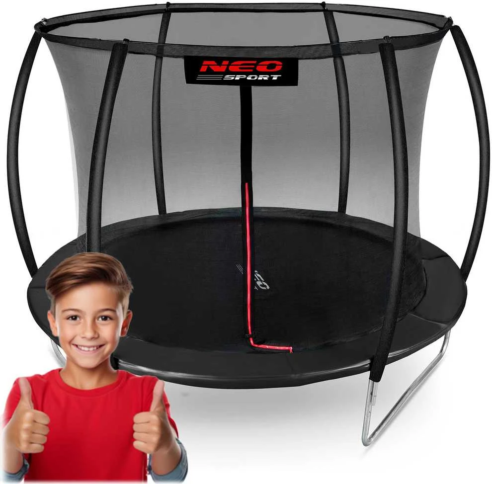 10 pėdų / 312 cm profiliuotas sodo batutas su vidiniu tinklu „Neo-Sport“