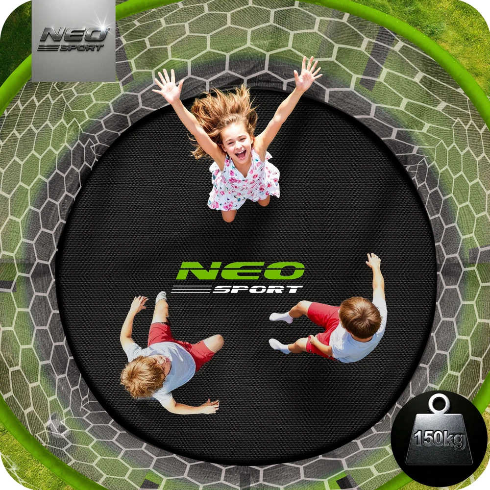 10 pėdų / 312 cm profiliuotas sodo batutas su Neo-Sport vidiniu tinkleliu