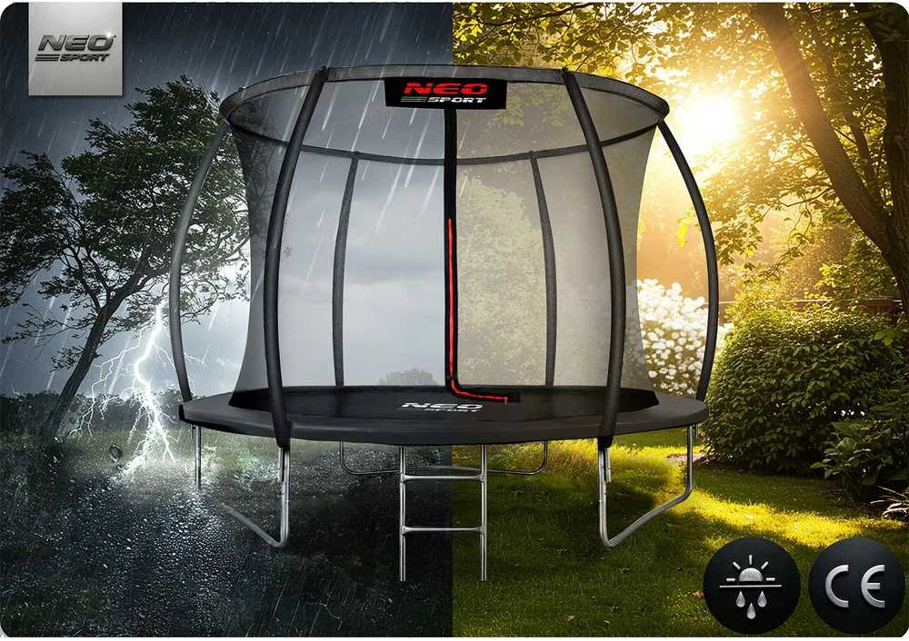 10 pėdų / 312 cm profiliuotas sodo batutas su vidiniu tinklu „Neo-Sport“